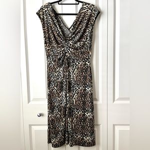 Leopard print stretch jersey dress